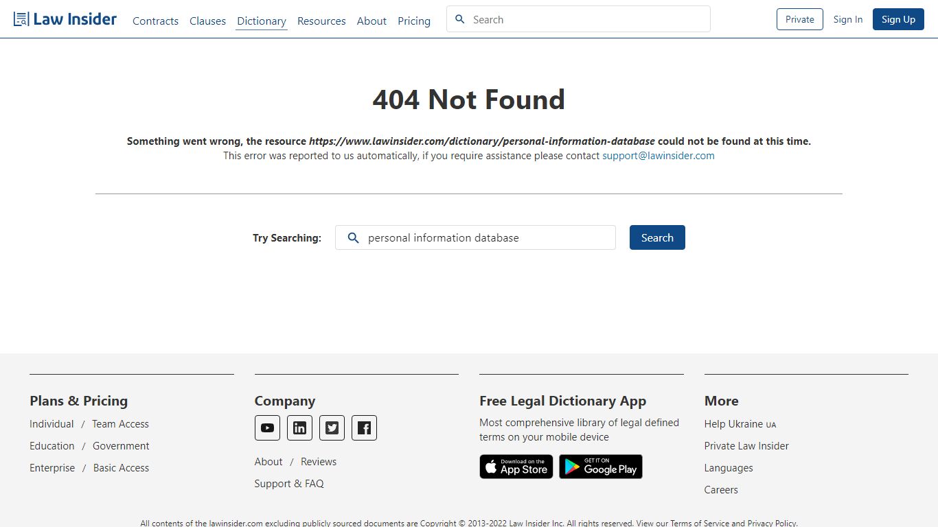 Personal information database Definition | Law Insider